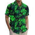 thumbnail image 1 of Blusa y camisa de manga corta con cuello vuelto para hombre, camisa hawaiana informal con estampado floral, camisa de manga corta con solapa, blusa, camisa de poliéster para hombre, 1 of 6
