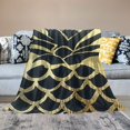 Chilfamy Pineapple Gold Foiling Symbolism Super Soft Flannel Throw