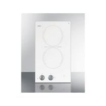 Summit CR2220WHE 11.88 in. Wide 220-240V 2-Burner Radiant Cooktop - White