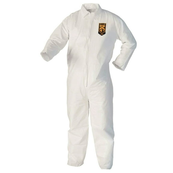 Ansell KCC 44306 A40 Zipper Front Liquid and Particle Protection Coveralls - 3X-Large White (25/Carton)