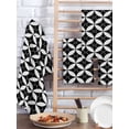 thumbnail image 2 of Black Rhombus Kitchen Dish Towels for Drying Dishes Set of 3, Retro Abstract Geometric Pattern Waffle Weave Microfiber Hand Tea Bathroom Towels Quick Dry & Absorbent Towel 15.7x23.6, 2 of 7