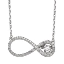 Primal Silver Sterling Silver Polished Vibrant Cubic Zirconia Infinity Necklace