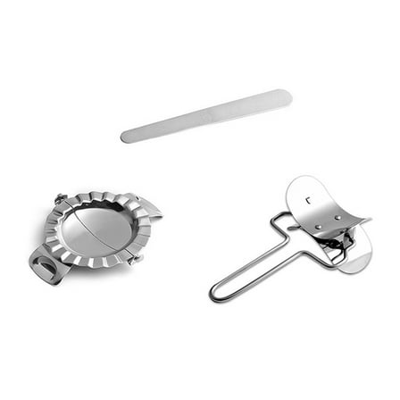 OFFIGAM 1Set Stainless Steel Dumpling Mold Maker with Stuffing Spoon for Dough Sealing and Pastry
