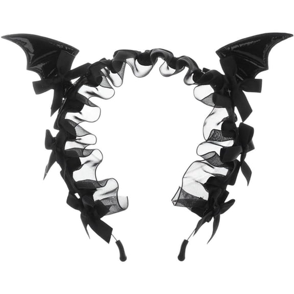 Halloween Bat Ears Headband for Women Lace Halloween Hairband Gothic Fancy Dress Hair Hoop for Costume Hair Accessories