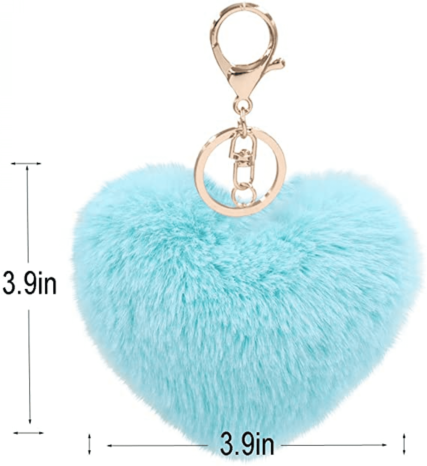 Love Heart Pompom Ball Keychains for Women Purse Bag Charm Pendant Car Key  Ring Chain Love Heart Pompom Ball Keychain Delicate Elegant Exquisite Women  Bag Pendant Car Key Chain Keychain Colorblock 2 