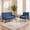 Blue, variant on Wansaly 46.85" 2‑Seat Loveseat, Mid‑Century Tufted Linen Comfy Couch with Solid Wood Legs, Yellow, for Small Space Apartment