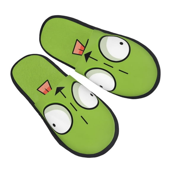 Invader Zim Furry Slippers For Men Women Fuzzy House Slippers Winter Anti-Slip Indoor And Outdoor Slip On Shoes Medium