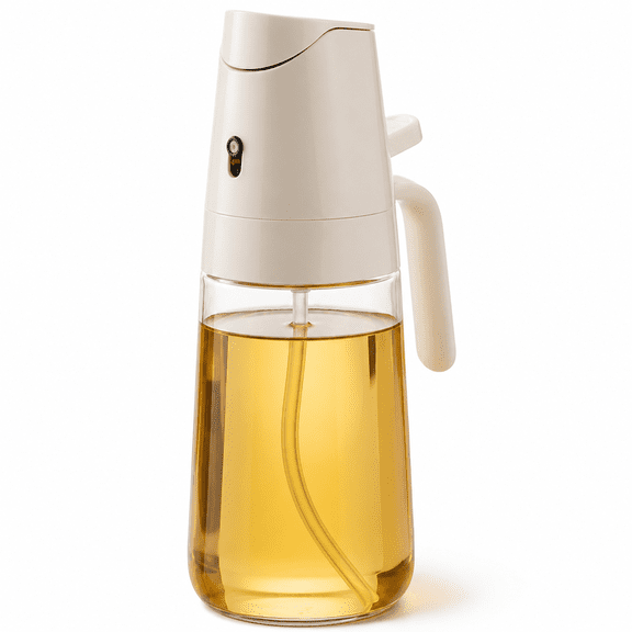 ABPETE 2 in 1 Glass Oil Sprayer and Dispenser, 500 ml Olive Oil Bottle with Spray and Pour Functions for Cooking, Air Fryer, Frying, Salad and BBQ, 9.8 Inches