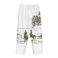 thumbnail image 3 of Lsque Cowboys Riding A Horse Near A Tree Print Women's Pajama Pants, Lounge Pant - Comfortable Home Wear,Elastic Waistband, Stylish Design-Small, 3 of 9