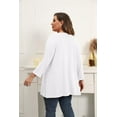 thumbnail image 4 of Daystry Plus Size Cardigan for Women 3/4 Sleeve Casual Open Front Light Cardigan White-2X, 4 of 9