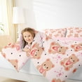 thumbnail image 4 of Feelyou Cartoon Doll Bear Queen Comforter Set for Teens, Dreamy Pink Bowknot Bedding Sets, Kawaii Stars Print Reversible Bedding Comforter Set, Breathable Home Decor, 3 Pieces, 4 of 8