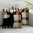 thumbnail image 3 of Nawypu , Classic Retro Christmas Red and Black Buffalo Checkers Plaids Lattice Christmas Tree Animal Elk Deer Decorative Throw Pillow Cover Cushion Case, 3 of 5
