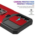 thumbnail image 5 of For Samsung Galaxy A22 5G Case with Card Holder & 360° Magnetic Ring Stand Heavy Duty Camera Lens Slide Dual Layer Shockproof Hidden Card Slot Slim Wallet Phone Case Cover for Women Men,Red, 5 of 7