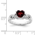 thumbnail image 4 of Sterling Silver Rhodium-plated Diamond and Garnet Ring, 4 of 6