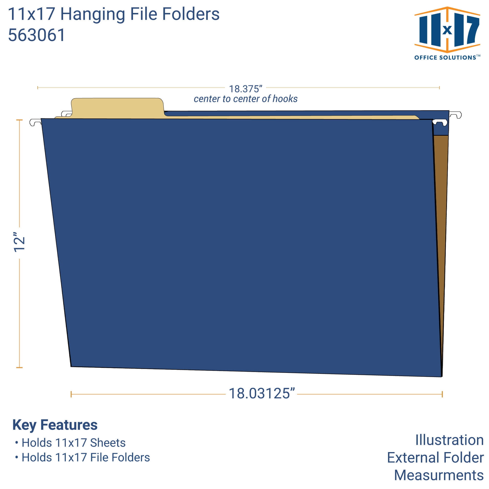 11x17 Hanging File Folders (25 per pack)