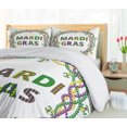 thumbnail image 5 of Ambesonne Mardi Gras Duvet Cover Sets, Vivid Beads Patterns, 2-Queen, Purple Green Yellow, 5 of 7