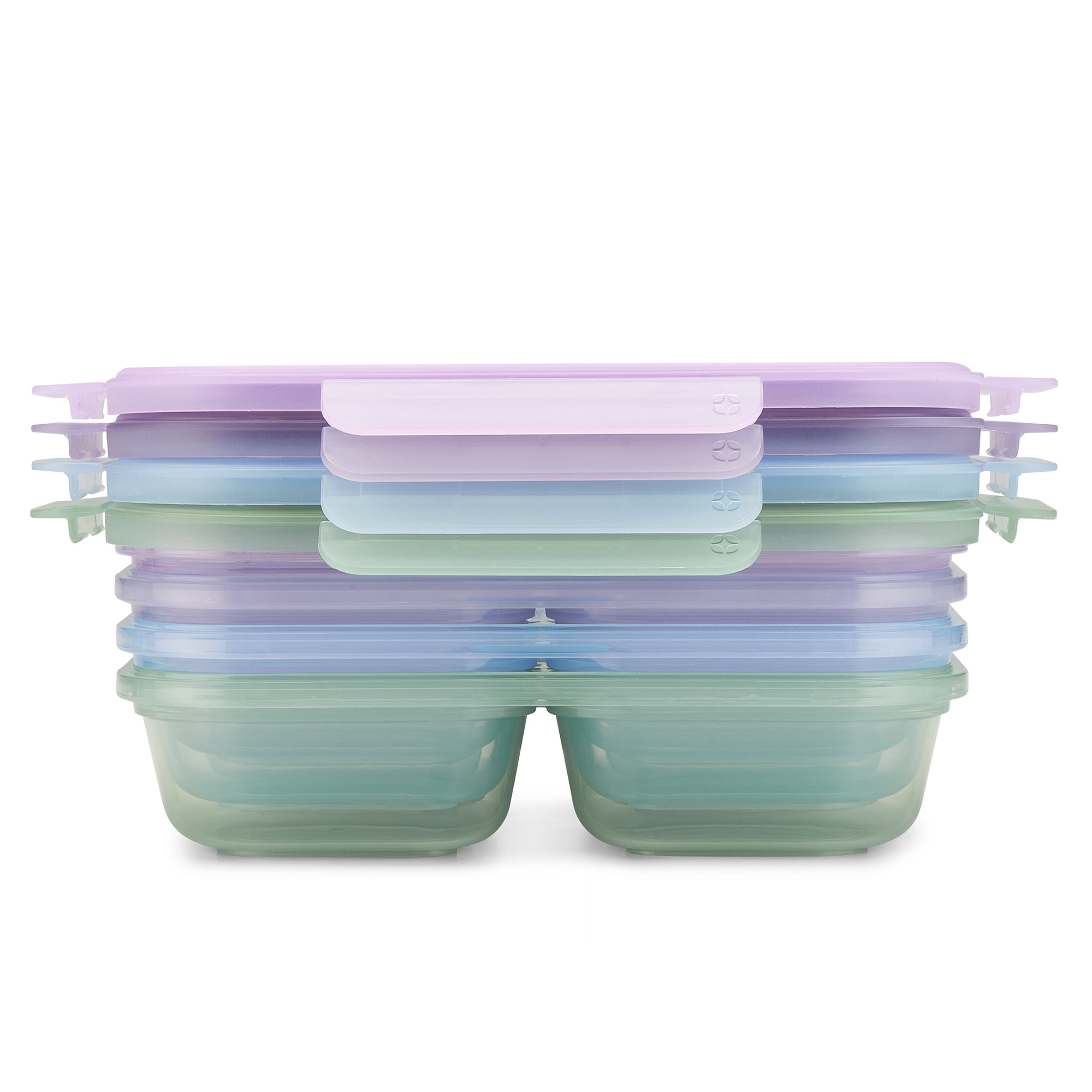 (2 pack) Ello Snap & Nest Plastic 8 Piece Snack Set, Made for Easy Snacking and Easy Transportation