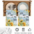 thumbnail image 5 of Summer Sunflower Kitchen Towels Set of 3, Vintage Floral Botanical Bee Blue Wooden Absorbent Dish Towels for Kitchen, Microfiber Hand Towel, Quick Drying Tea Towel for Cleaning Decorative Dishcloths, 5 of 7