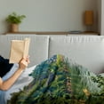 thumbnail image 3 of East Soft Flannel Fleece Throw Blanket, River Kwai Living House Tropic Thailand Village Attractions Scenery, Cozy Plush for Indoor and Outdoor Use, 60" x 80", Forest Green Turquoise, by Ambesonne, 3 of 5