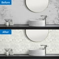 thumbnail image 5 of DEWOO Peel and Stick Backsplash - 10 Sheets of 12"×12" - 3D Adhesive Peel and Stick Tile Backsplash for Kitchen, Bathroom, Wall Tile, Light Gray, 5 of 11