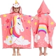 thumbnail image 1 of Toalla infantil Joiedomi Unicorn de microfibra con capucha, 61 x 61 cm, 1 of 7