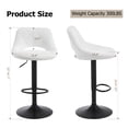 thumbnail image 2 of Bar Stools Set of 2, Counter Height Swivel Barstools,Modern PU Leather Upholstered Bar Chairs with Back and Footrest, Adjustable Bar Stool for Kitchen Island, Bar,White, 2 of 8
