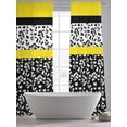 thumbnail image 5 of Black Yellow Sheer Curtains 96 Inch Length 2 Panels Set, Garden Floral Stripe Aesthetic Flower Boho Voile Window Treatment Semi Sheer Long Curtains Drapes for Bedroom/Living Room/Kitchen 52"x96"x2, 5 of 7