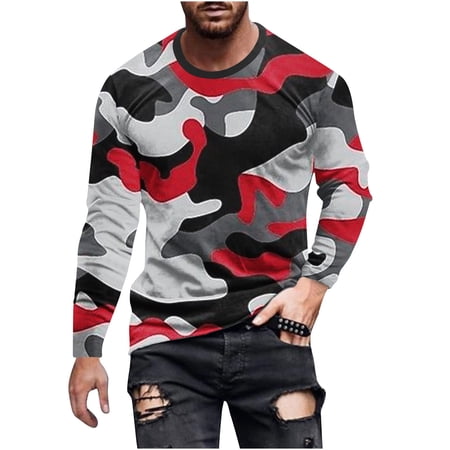 ZCFZJW Big and Tall Regular Fit Graphic T-Shirts for Men Casual Long Sleeve Crewneck Basic Workout Tees Shirt Tops Loose Lightweight Comfy Pullover Sweatshirts Multicolor#16 XXXXL
