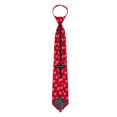 thumbnail image 4 of Jacob Alexander Men's Happy Valentine's Day Big White Hearts Pattern Pre-Tied Zipper Neck Tie - Red, 4 of 7