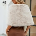 thumbnail image 5 of XMMSWDLA Faux Fur Shawl Wrap for Wedding Women Shrug Bridal Stole Winter Cover Up Bridesmaids Cape Beige Womens Shawl, 5 of 7