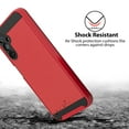 thumbnail image 5 of TJS for Samsung Galaxy A14 5G Phone Case, with Tempered Glass Screen Protector, Dual Layer Brushed Finish Hard Inner Layer Armor Cover for Galaxy A14 5G (Red), 5 of 5