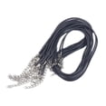 thumbnail image 1 of Ruiboury 100pcs Black Wax Leather Cord Necklace Rope Chain Clasp String Thread Cable Jewelry Making Accessories, 1 of 5