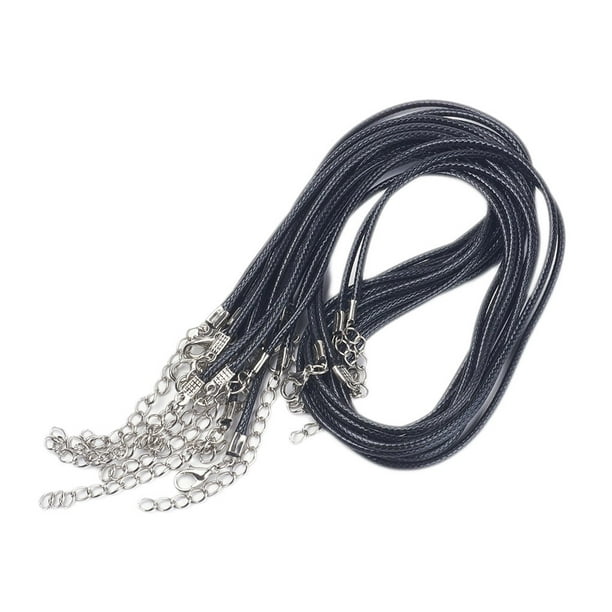Maoww 100pcs Black Wax Leather Cord Necklace wax necklace string