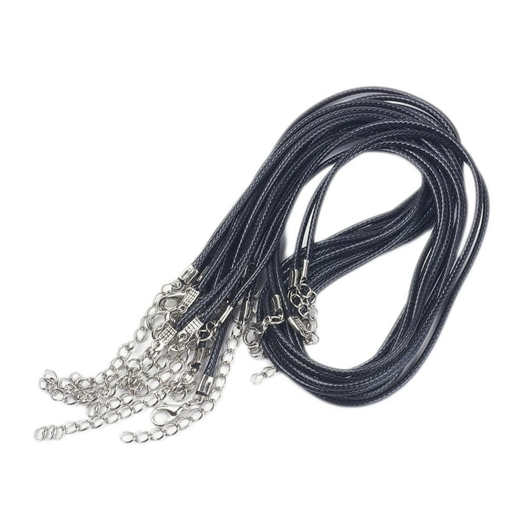 SOSMAR 3 Rolls 5.5 Yard X 2MM Cowhide Round Leather Cords Rope String for  Jewelry Making Bracelet Necklace Jewelry Making Lanyards DIY Crafts, Black