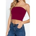thumbnail image 3 of Women's 2-Pack Crop Tube Tops – Cotton Spandex Lightweight Jersey Fabric, 3 of 5
