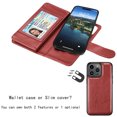 thumbnail image 2 of iPhone 15 Pro Max Case,for iPhone 15 Pro Max Wallet Phone Case,Takfox PU Leather Magnetic Detachable Card Holders Shockproof Kickstand Protective [Flip Folio Cover] for iPhone 15 Pro Max- Wine, 2 of 9