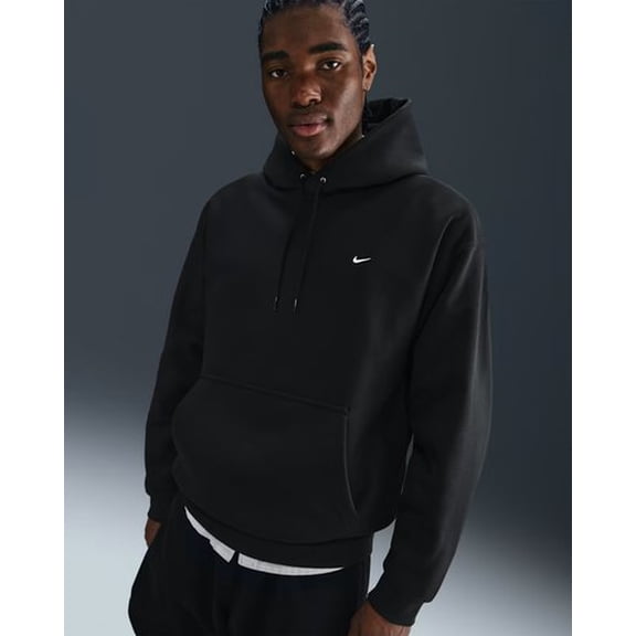 Men's Nike Solo Swoosh Pullover Hoodie - 'Black/White' - XS