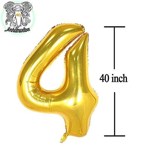 40 Globos de números Gold Big Foil Mylar Giant Jumbo 40 Globos para Hombres Mujeres Sumini Jonhamwelbor Jonhamwelbor