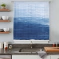 thumbnail image 5 of Navy Blue Ombre Sheer Curtains 96 Inches Long, Modern Abstract Art Ocean Oil Painting Light Filering Curtains, Privacy Drapes Simi Floor to Veiling Curtain for Living Room Large Window Treatment, 5 of 9
