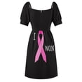 thumbnail image 5 of Breast Cancer Awareness Ribbon Pink I Won Sleeveless Dress woman dress dress birthday dresses for women, 5 of 6