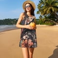 thumbnail image 3 of Fotbe Moonlit Crow Blossoms Pattern Women’s Summer Tank Midi Dress – Sleeveless A-Line Dress, Floral T-Shirt Dress, Casual Flowing Beach Sundress, 3 of 7