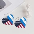 thumbnail image 5 of Leather Heart Earrings Dangle For Women America Honduran Flag Love Earrings Drop For Women, 5 of 6