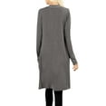 thumbnail image 3 of J. METHOD Women's Open Front Long Sleeve Cardigan Casual Basic Lightweight Soft Sweater with Slouchy Pockets NEWJ1440 Mid Grey 1X, 3 of 5