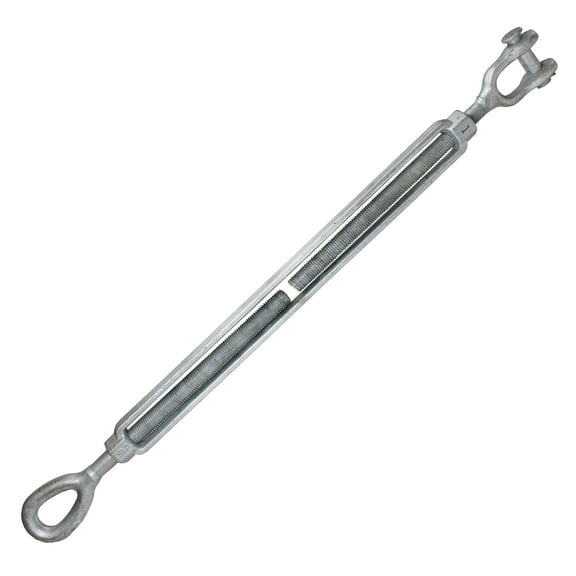 US Cargo Control 1 Inch x 24 Inch Jaw and Eye Galvanized Turnbuckle, Working Load Limit 10,000 Pounds, Uses: Tower, Suspension, Mining, Rigging, Tensioning