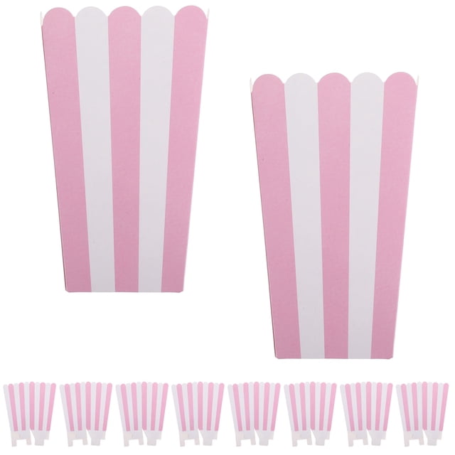 CTIRCHIU Popcorn Box Pink 11.8X2.8X2Inch Small for Picnics Food Storage 24Pcs