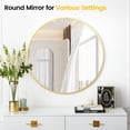 thumbnail image 6 of 30" Round/Rectangle Bathroom Mirror – Tempered Glass Vanity Mirror, Anti-Rust Aluminum Frame, Shatter-Resistant(Gold Frame), 6 of 8