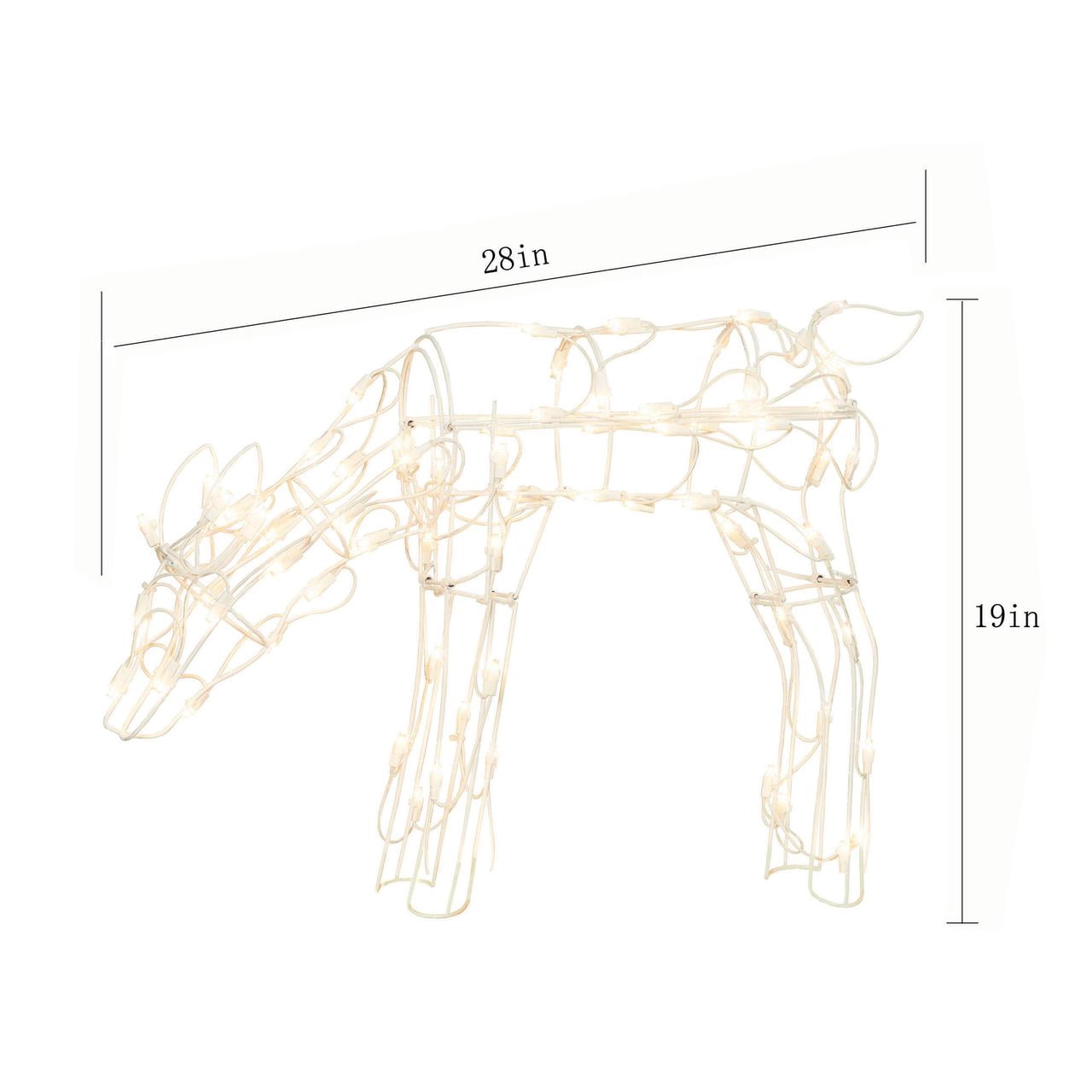 Indoor/Outdoor Light-Up Feeding Doe Christmas Decoration with 70 LED Lights, Warm White, 28", by Holiday Time
