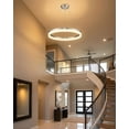thumbnail image 2 of Vivio Lighting Elio Contemporary Dimmable 2-Light Integrated LED Brushed Nickel Ring Pendant Lights, 2 of 5