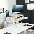 thumbnail image 3 of VIVO Light Wood Standing 32" Desktop Monitor Riser, White Frame, 3 of 9