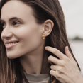 thumbnail image 2 of Charmsy 14K Gold Plated 925 Sterling Silver Post Hoop Earrings for Women | Small Twisted C Hoops Earring | Size 15mm, 2 of 5